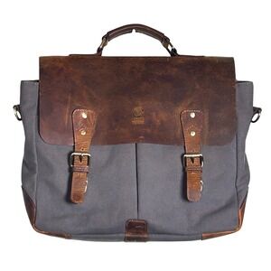Rustic Town Waxed Canvas Leather Messenger Bag Satchel Crossbody Career Laptop